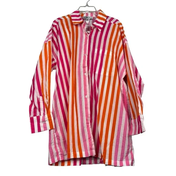 Anthropologie BeachRiot Striped Button Shirt Dress Swim Cover - Picture 3 of 6